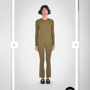 Paper Label Moss Crop flare leggings & Henley set